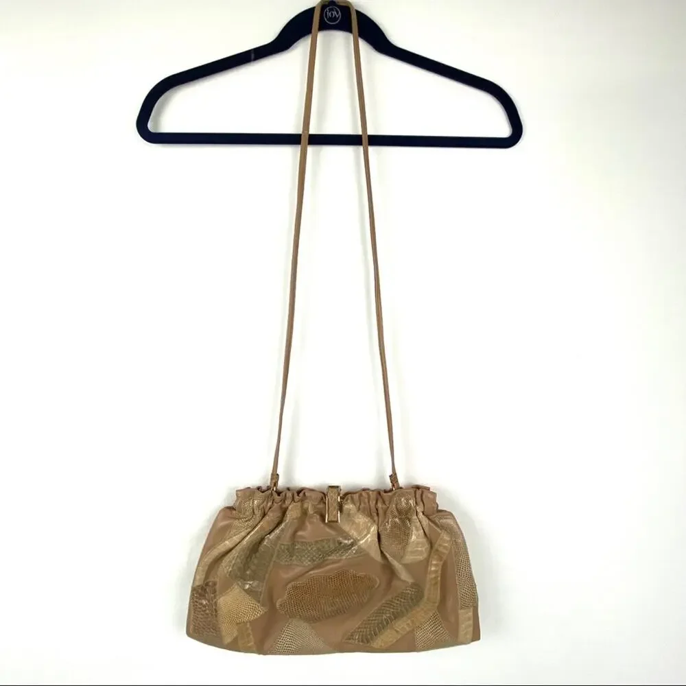 Vintage Bags by Varon shoulder/clutch leather patchwork